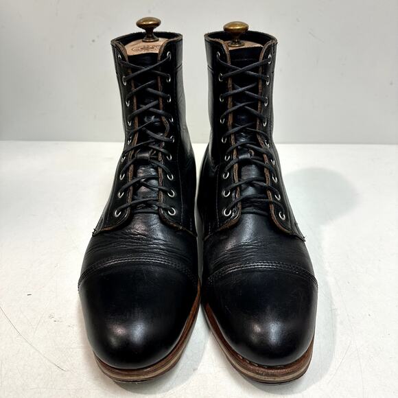 NEW HEELS Rancourt & Co. x Helm Wells Cap Toe Service Boot Black Horween USA 9 D main image 10
